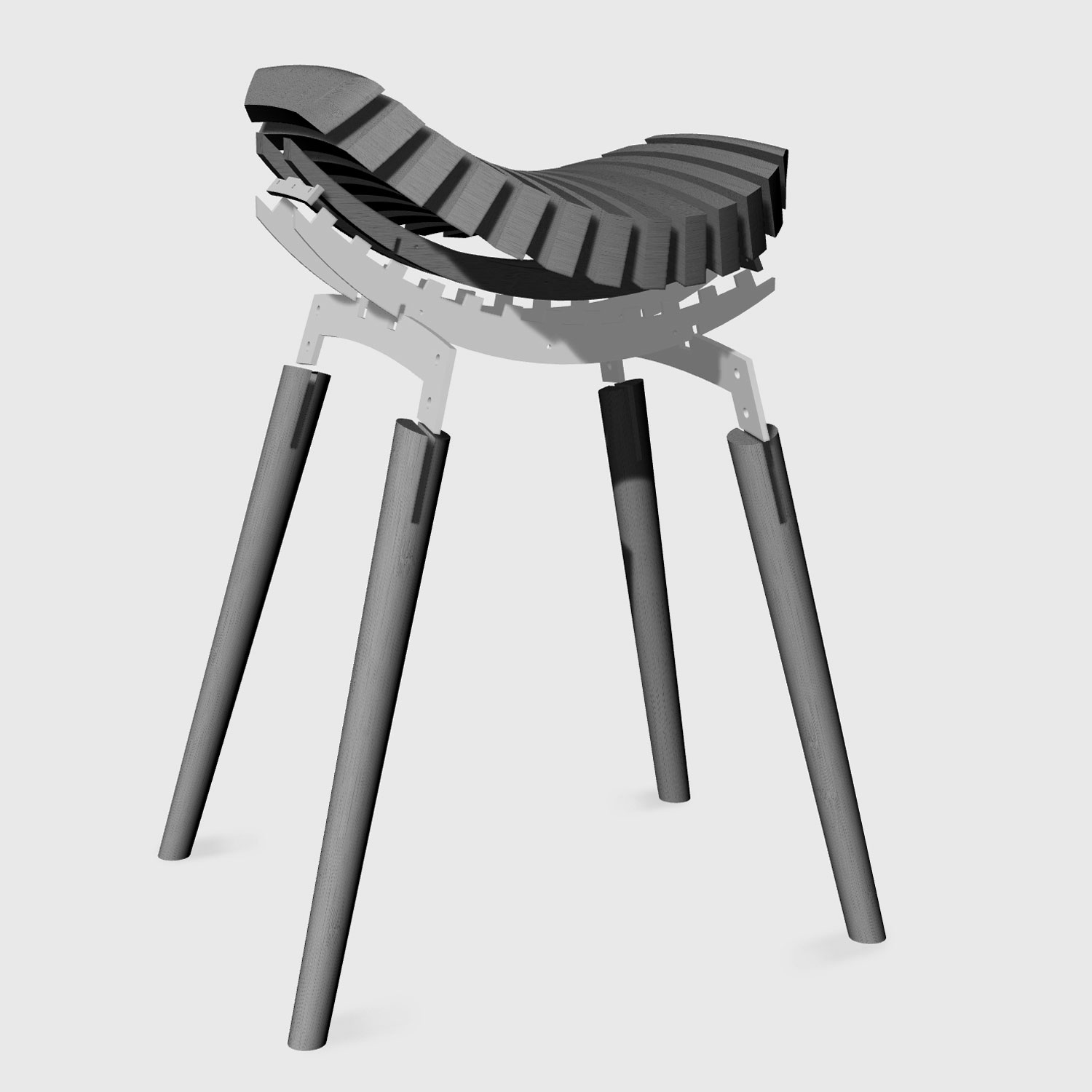 Ane stool exploded 3D rhino image